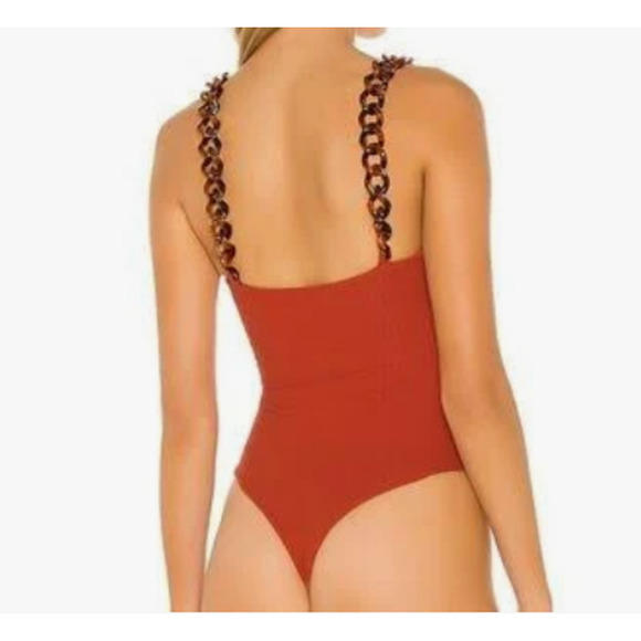 RUST & Ribbed Front Cut-out Bodysuit - Privacy Please - Medium - Picture 10 of 10